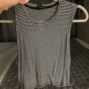 Forever 21 Black and White Striped Women's Top